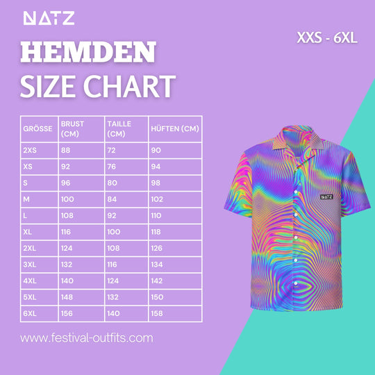 Rave Hemd "Glitch" mit Knöpfen | all over print Festival Shirts